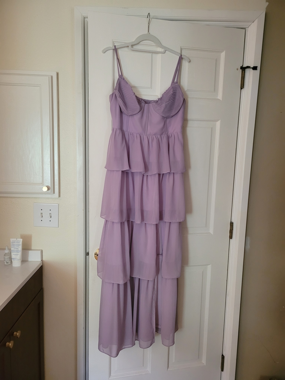 Lavender Tiered Ruffle Maxi Dress